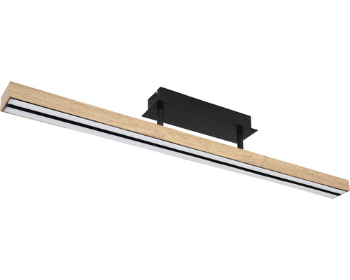 LED-taklampa med träutseende och svart fäste