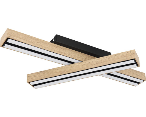 Taklampa med träutseende och LED