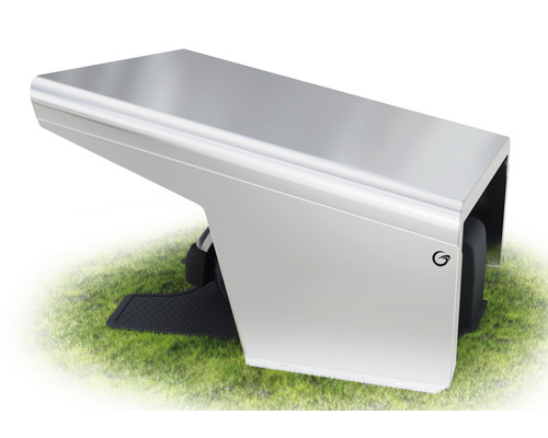 Metallgarage för robotgräsklippare