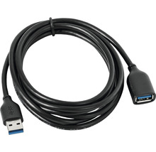 Svart USB 3.0 förlängningskabel