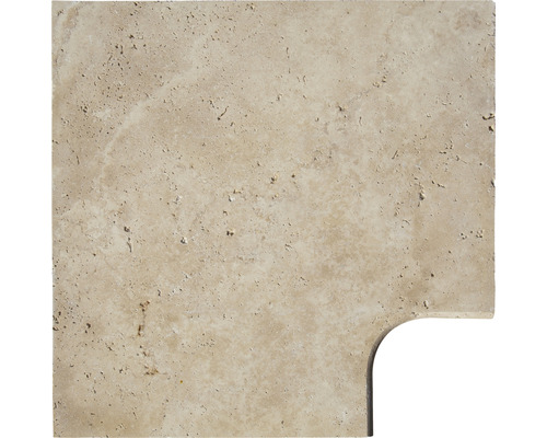 Travertinplatta med rundat hörn