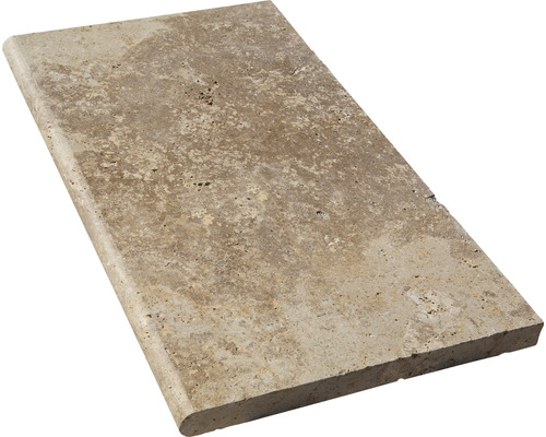 Poolsarg FLAIRSTONE Napoli kantsten brun en rundad långsida 61 x 35 x 3 cm