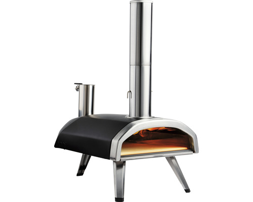 Pizzaofen i metall med skorsten