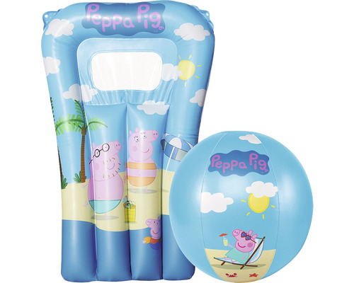 Strandset HAPPY PEOPLE Peppa Pig 2 delar badboll & luftmadrass