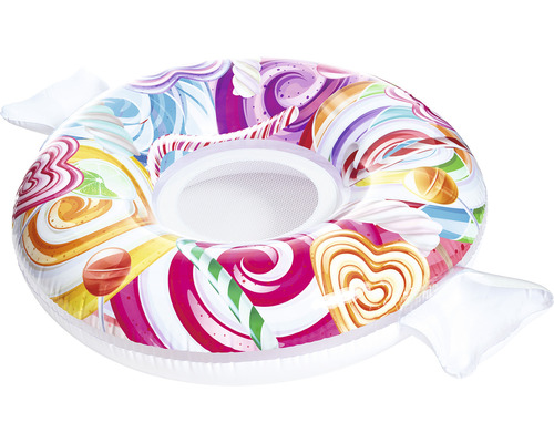 Luftmadrass Candy World rund med nätsits Ø105cm