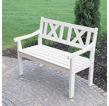 Trädgårdsbänk av trä med armstöd