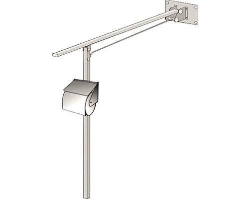 Toalettpappershållare med stödhandtag för väggmontering