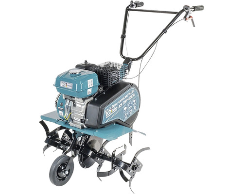 Motorhacka med hjul och handtag