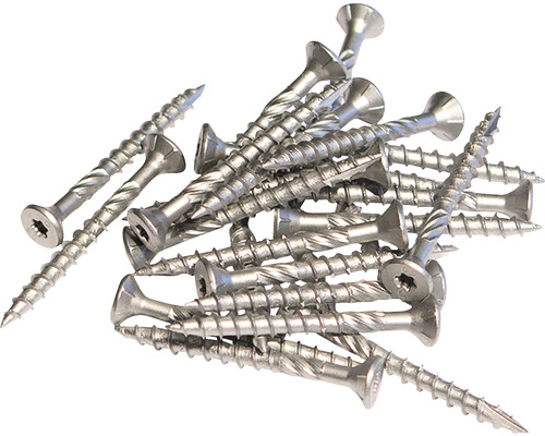 Skruvar PLUS för montering av staket på trästolpe Ø5x50mm galvaniserat stål 24st Rostfria skruvar med Torx-drivning