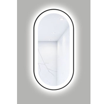 Oval spegel med belysning för badrummet