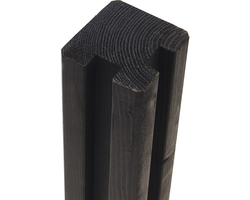 Profilstolpe PLUS hörn 2 spår furu 9x9x188cm svart