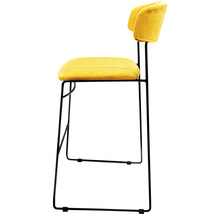 Gul barstol med svart metallram