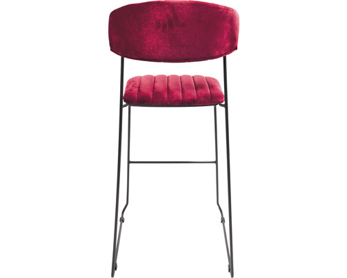 Barstol med ryggstöd och sammetsklädsel