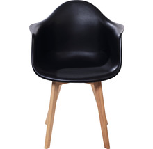 Svart karmstol med träben