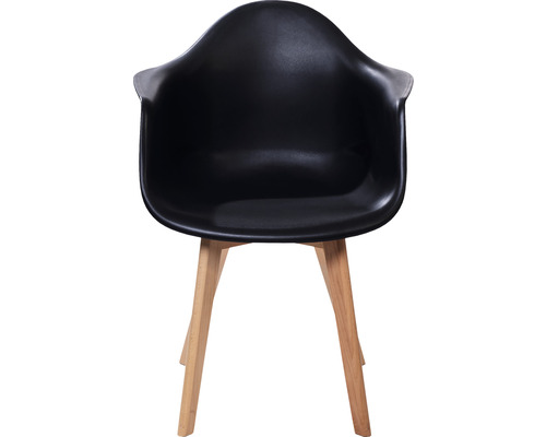 Svart karmstol med träben