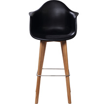 Svart barstol med armstöd och träben