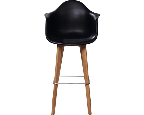 Svart barstol med armstöd och träben