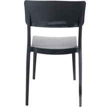 Trädgårdsstol av plast, bakifrån