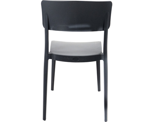 Trädgårdsstol av plast, bakifrån