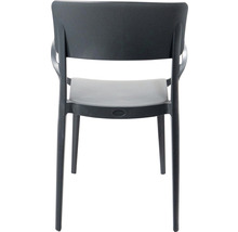 Trädgårdsstol av plast, bakifrån