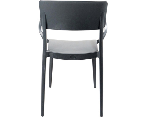 Trädgårdsstol av plast, bakifrån