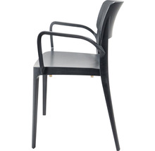 Plaststol med armstöd, sidovy