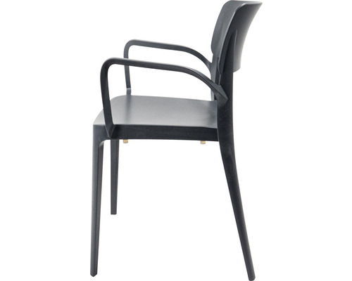 Plaststol med armstöd, sidovy