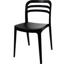 Svart plaststol med öppen rygg