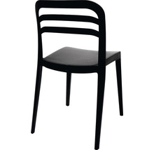 Svart stol med ryggstöd och fyra ben