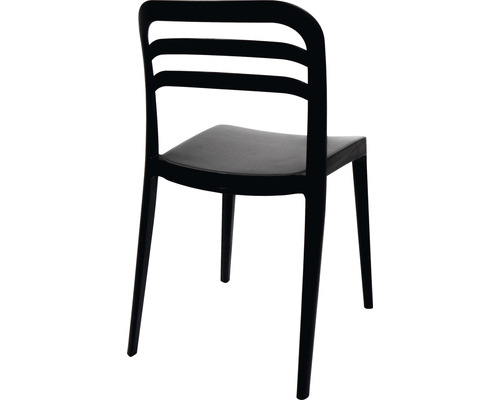 Svart stol med ryggstöd och fyra ben