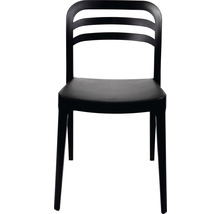 Svart stol med ribbmönster i ryggen