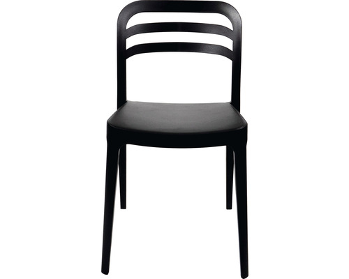 Svart stol med ribbmönster i ryggen