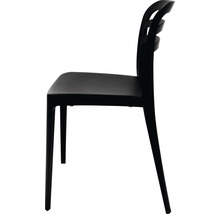 Svart plaststol, sidovy