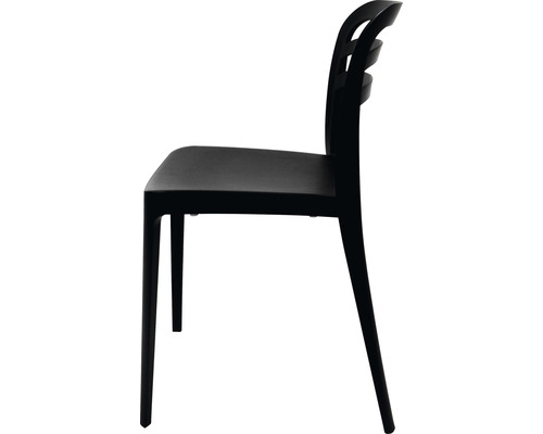 Svart plaststol, sidovy