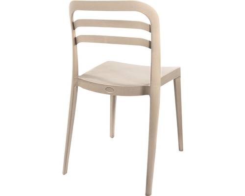 Trädgårdsstol i plast, bakifrån