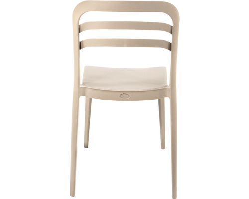 Trädgårdsstol i plast, bakifrån