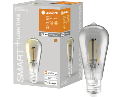 Ledvance Filament Edison 44 E27 Smoke Dimmable LED-lampa med förpackning