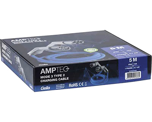 Ampteg Mode 3 Typ 2 laddkabel i kartong