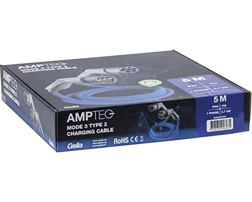 Ampteg Mode 3 Typ 2 laddkabel förpackning