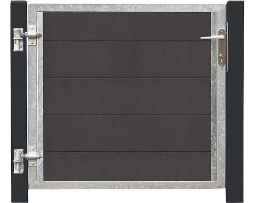 Grind PLUS Futura vänsterhängd komposit/stål skiffergrå 99x91cm + 16cm gråsvarta stolpar