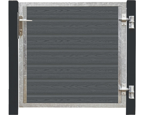 Grind PLUS Artura högerhängd komposit/stål skiffergrå 99x95cm + 16cm gråsvarta stolpar
