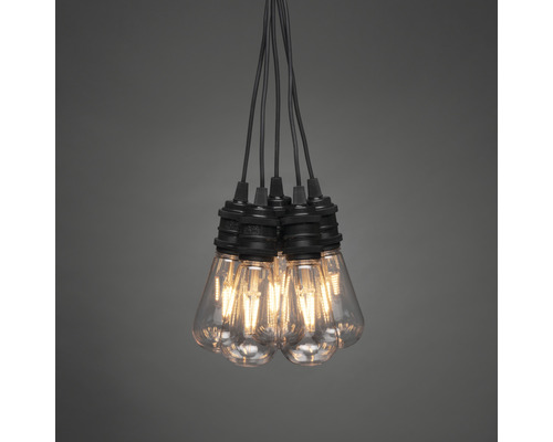 Pendellampa med flera klara glödlampor