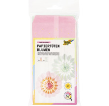 Pappersblommor pysselset med papperspåsar och dekorationer