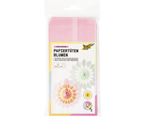 Pappersblommor pysselset med papperspåsar och dekorationer