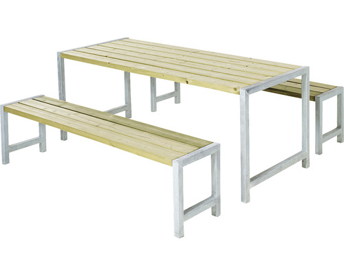 Picknickbord PLUS trä/stål 186cm tryckimpregnerat