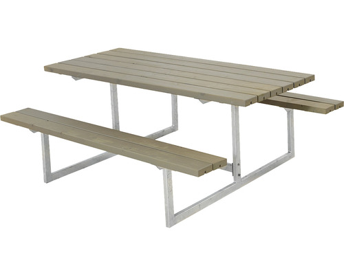 Picknickbord PLUS Basic trä/stål 177cm gråbrun