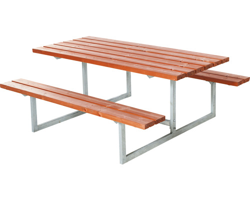 Picknickbord PLUS Basic trä/stål 177cm teakfärgat