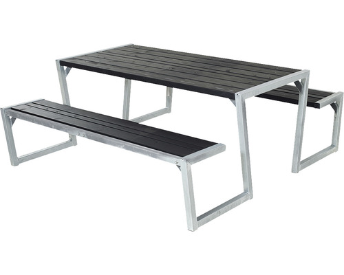 Picknickbord PLUS Zigma trä/stål 177cm svart