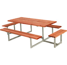 Picknickbord i trä med metallram