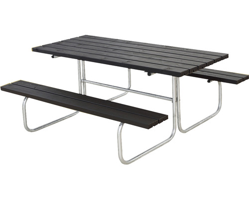 Picknickbord PLUS Classic trä/stål 177cm svart